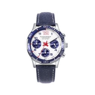 RELOJ VICEROY CADETE CRONO ACERO CORREA AZUL