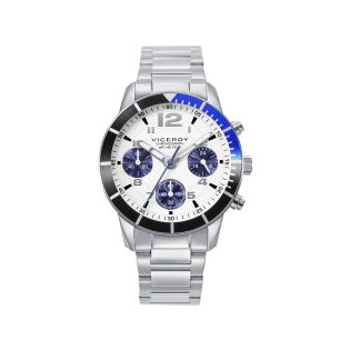 RELOJ VICEROY CADETE CRONO ACERO BRAZALETE ESF BLANCA
