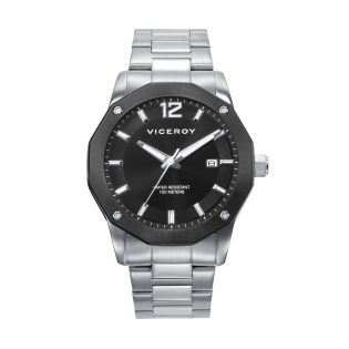 RELOJ VICEROY CAB ACERO IP NEGRO BRAZALETE