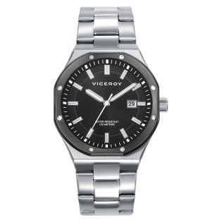 RELOJ VICEROY CAB ACERO BRAZALETE ESF NEGRA