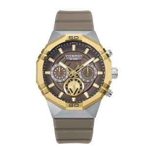 RELOJ VICEROY CAB ACERO CRONOGRAFO IP DORADO CORREA CAUCHO NEO