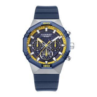 RELOJ VICEROY CAB ACERO CRONOGRAFO IP AZUL CORREA CAUCHO AZUL NEO