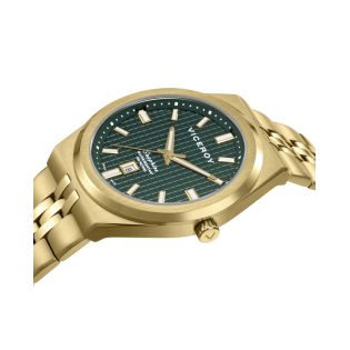 RELOJ VICEROY CAB ACERO BRAZALETE IP DORADO ESF VERDE ZAFIRO SWISS MADE