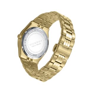RELOJ VICEROY CAB ACERO BRAZALETE IP DORADO ESF VERDE ZAFIRO SWISS MADE