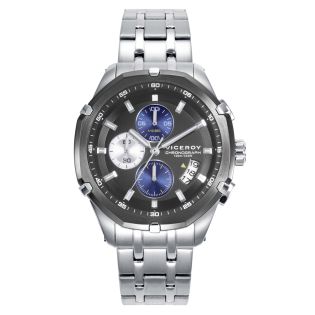 RELOJ VICEROY CAB CRONO ACERO IP GRIS BRAZALETE 