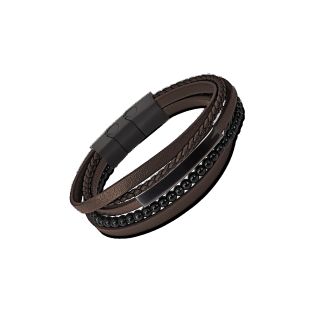 PULSERA LOTUS STYLE CAB ACERO MARRON
