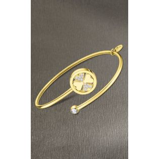 PULSERA LOTUS STYLE ACERO TREBOL