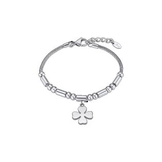 PULSERA LOTUS STYLE  ACERO TREVOL 