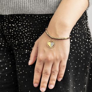 PULSERA LOTUS STYLE SEÑORA ACERO IP DORADO CORAZÓN 