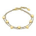 PULSERA LOTUS STYLE ACERO IP DORADO CORAZONES 