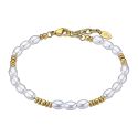 PULSERA LOTUS STYLE SEÑORA ACERO IP DORADO PERLAS 