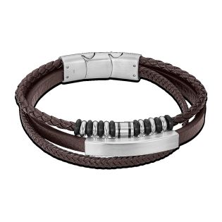 PULSERA LOTUS STYLE CAB ACERO MARRON