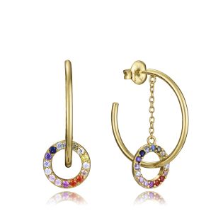 PENDIENTES VICEROY PLATA DE LEY CHAPADA CIRCONITAS COLOR