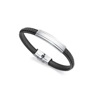 PULSERA VICEROY CAB ACERO Y PIEL TRENZADA