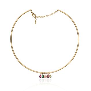 COLGANTE VICEROY SRA ACERO IP DORADO Y CRISTAL