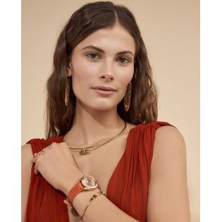 COLGANTE VICEROY SRA ACERO IP DORADO Y CRISTAL