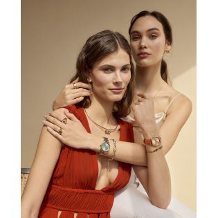 COLGANTE VICEROY SRA ACERO IP DORADO Y CRISTAL