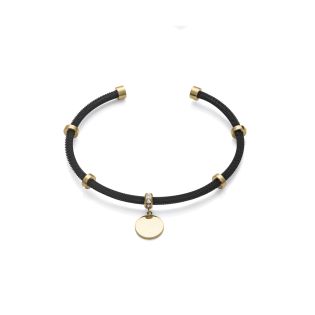 PULSERA VICEROY ACERO IP NEGRO Y DORADO CIRCONITAS