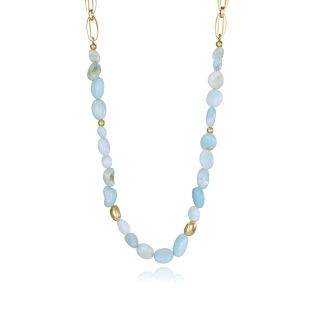 COLGANTE VICEROY ACERO IP DORADO PIEDRAS Y PERLA NAT