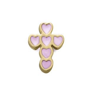 MOTIVO VICEROY NIÑA ACERO CRUZ ESMALTE ROSA