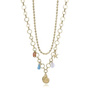 COLGANTE VICEROY ACERO CHAPADO Y PIEDRA SINT.