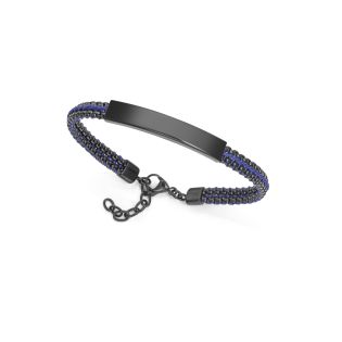 PULSERA VICEROY CAB ACERO Y CORDON NEGRO/AZUL