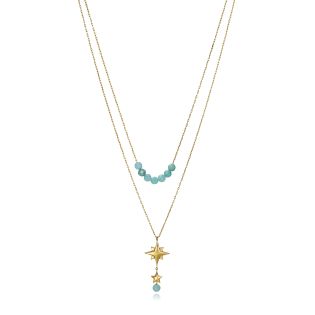 COLGANTE VICEROY ACERO DORADO ESTRELLA PIEDRAS SRA