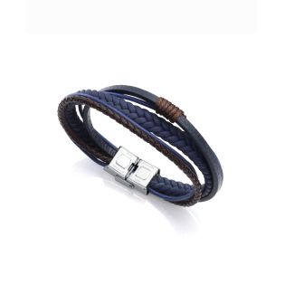 PULSERA VICEROY ACERO MULT PIEL AZUL MARRON