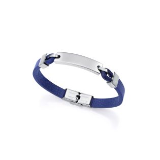 PULSERA VICEROY CAB ACERO Y PIEL AZUL