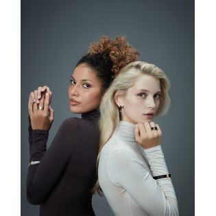 PULSERA VICEROY ACERO IP NEGRO Y DORADO CIRCONITAS 