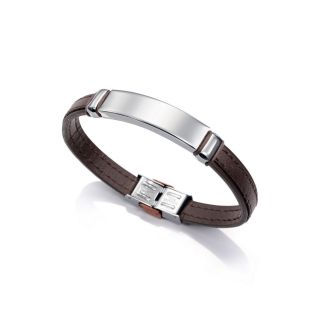 PULSERA VICEROY ACERO Y PIEL NEGRA Y MARRON CAB FASHION