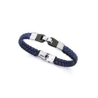 PULSERA VICEROY CAB ACERO Y PIEL AZUL 