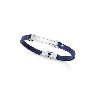PULSERA VICEROY CAB ACERO Y PIEL AZUL
