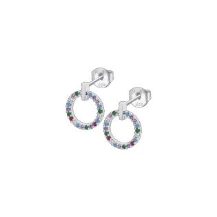 PENDIENTES LOTUS SILVER ARO MULTICOLOR