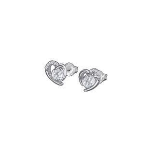 PENDIENTES LOTUS SILVER PLATA CORAZÓN CON CIRCONITAS 