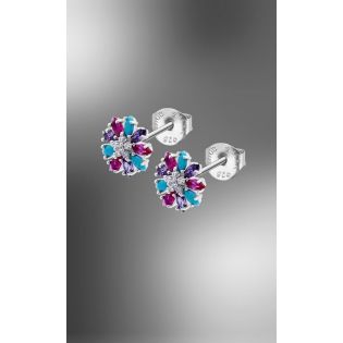 PENDIENTES LOTUS SILVER SRA FLOR MULTICOLOR