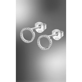 PENDIENTES LOTUS SILVER PLATA CON CIRCONITAS FORMA CIRCULAR