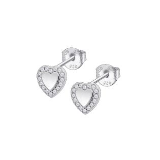 PENDIENTES LOTUS SILVER CORAZONES CIRCONITAS 