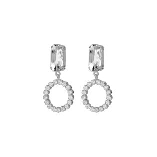 PENDIENTES VICTORIA CRUZ PLATA DE LEY CRISTAL TRASPARENTE