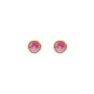 PENDIENTES VICTORIA CRUZ PLATA BASIC BOTON VIOLET