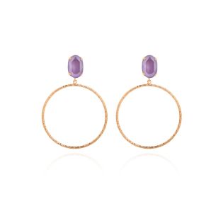 PENDIENTES VICTORIA CRUZ ARO MORDIDO OVLO GRANDE LILAC ROSSÉ