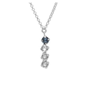 COLGANTE VICTORIA CRUZ PLATA DENIM BLUE DE FADHILA  