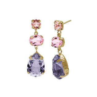 PENDIENTES VICTORIA CRUZ PLATA DE LEY CHAPADA PIEDRAS COLOR