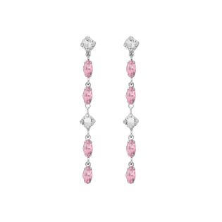 PENDIENTES VICTORIA CRUZ PLATA CASCADA CRISTALES