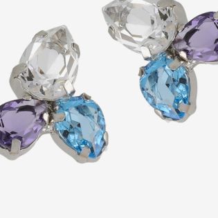 PENDIENTES VICTORIA CRUZ PLATA DE LEY CRISTAL COLOR