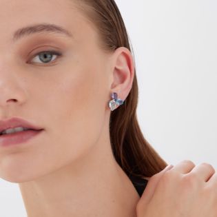 PENDIENTES VICTORIA CRUZ PLATA DE LEY CRISTAL COLOR