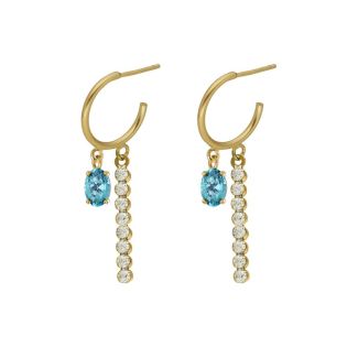 PENDIENTES VICTORIA CRUZ PLATA DE LEY CHAPADA PIEDRA COLOR AZUL