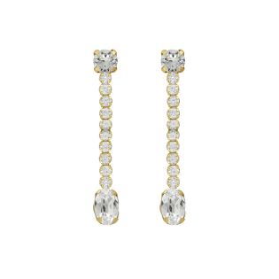 PENDIENTES VICTORIA CRUZ PLATA DE LEY CHAPADA CRISTAL RIVIERE TRASPARENTE 