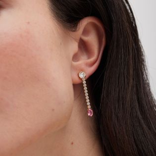 PENDIENTES VICTORIA CRUZ PLATA DE LEY CHAPADA CRISTAL RIVIERE TRASPARENTE 