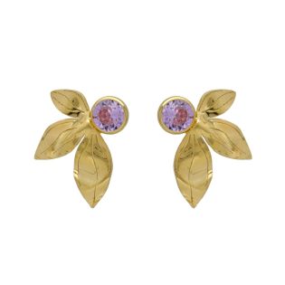 PENDIENTES VICTORIA CRUZ PLATA DE LEY CHAPADA CRISTAL COLOR